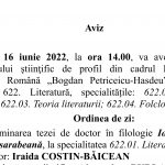 Examinarea tezei de doctor în filologie „Ion Creangă și proza basarabeană”